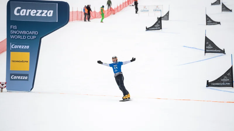 Fotografija: Tim Mastnak je tretjič zapored stopil na veleslalomski zmagovalni oder, dvakrat si je tudi pokoril konkurenco. FOTO: Miha Matavž/FIS SKI