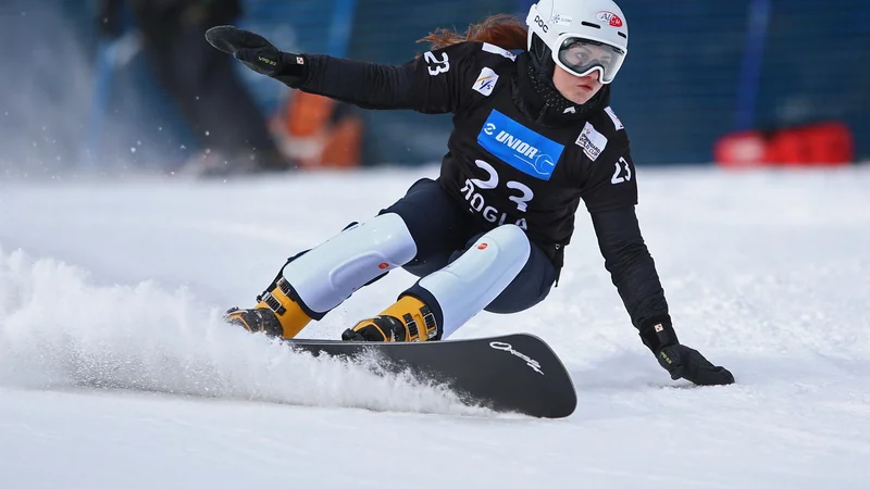 Fotografija: Gloria Kotnik (na fotografiji) in Tim Mastnak sta po zmagi v prvem dvoboju drugega izgubila. FOTO: Tadej Regent/Delo