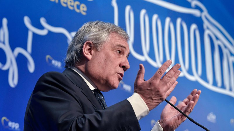 Fotografija: Predsednik evropskega parlamenta Antonio Tajani. FOTO: Louisa Gouliamaki Afp