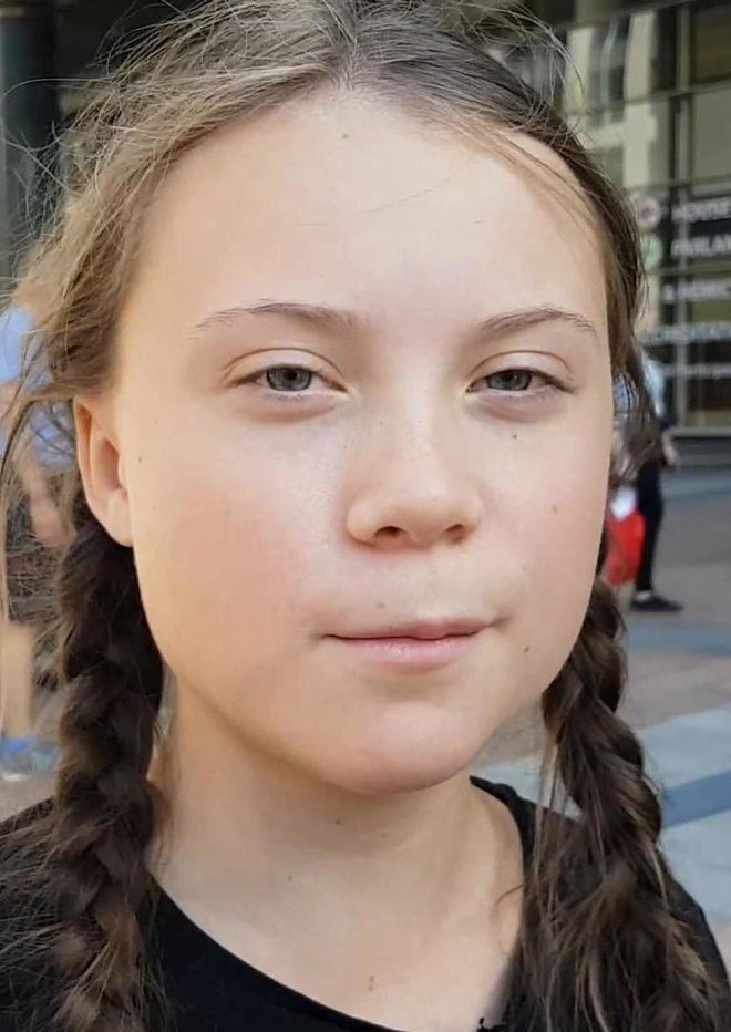 Greta Thunberg je avgusta lani kot prva namesto v šolo zavila pred švedski parlament in začela protestirati. FOTO: Wikipedia