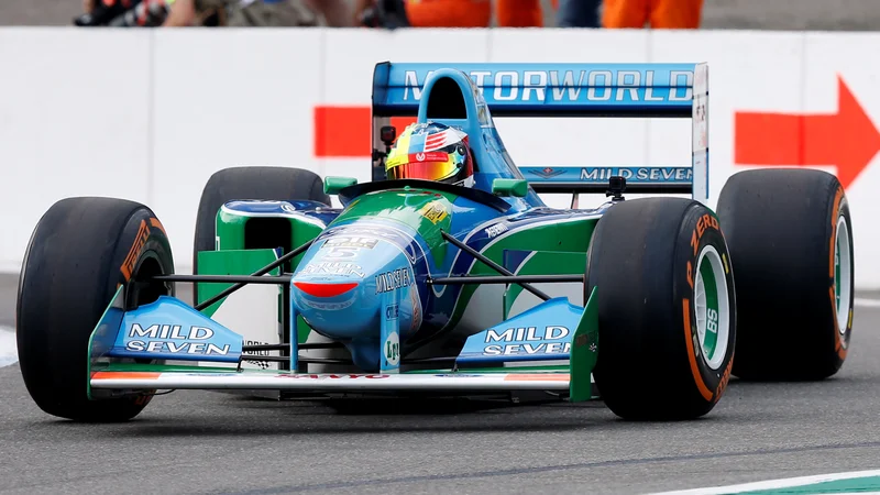 Fotografija: Mick Schumacher je preizkusil tudi očetov dirkalnik benetton B194. FOTO: Reuters