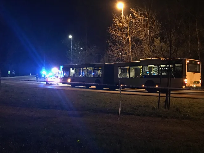Ugrabljeni avtobus Ljubljanskega potniškega prometa. FOTO: M. M.