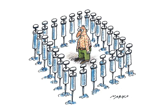 Karantena. KARIKATURA: Marko Kočevar