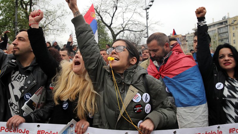 Fotografija: Protesti pod geslom »Eden od 5 milijonov« v Srbiji niso prinesli želenih sprememb. FOTO: Reuters