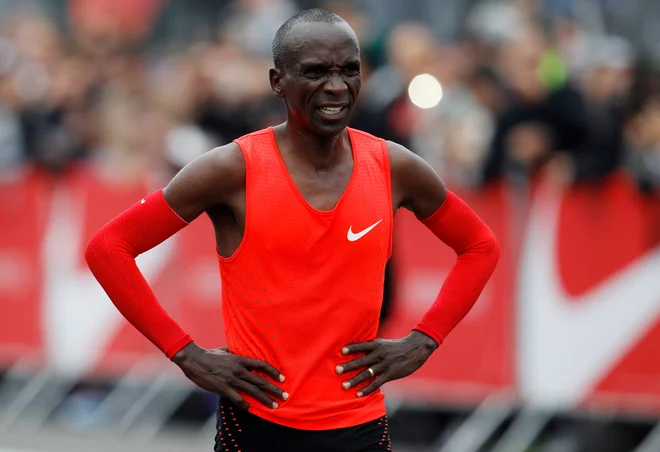 Če pogledamo, kdaj je Kipchoge nastopal najbolje, vidimo, da je vedno blestel na najpomembnejših tekmah. Foto Reuters