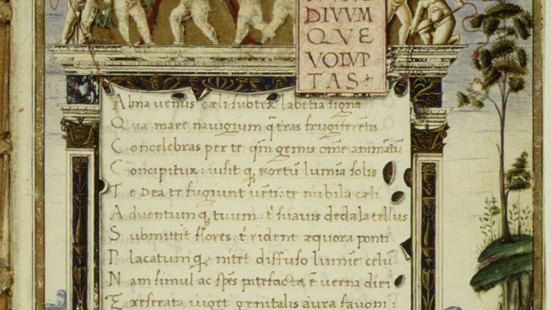 Fotografija: Prepis Lukrecijevega rokopisa De rerum natura FOTO: Wikimedia