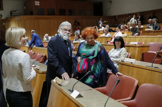 Štefan Celec, avtor dokumentarno-igranega filma <em>Za Prekmurje gre!</em>, med obeležitvijo stote obletnice združitve prekmurskih Slovencev v Državnem zboru Republike Slovenije, v Ljubljani, 9. julija 2019. FOTO: Uroš Hočevar/kolektiffimages