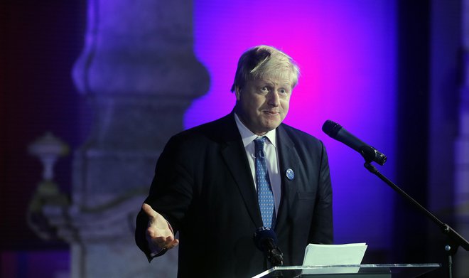 Zunanji minister Boris Johnson med obiskom v Ljubljani januarja leta 2017. Foto: Blaž Samec