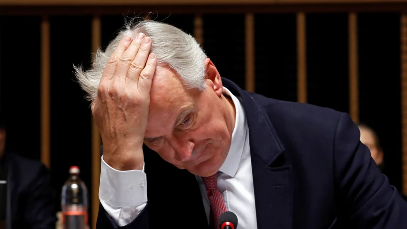 Fotografija: Bruselj še vedno ni uradno razjasnil, kaj se v primeru brexita brez dogovora zgodi z irsko mejo. Na fotografiji glavni pogajalec EU za brexit Michel Barnier. Foto Reuters