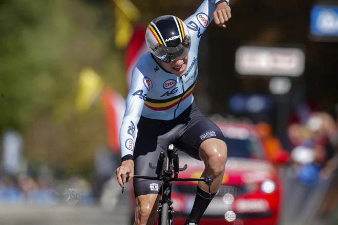 Remco Evenepoel je lani na svetovnem prvenstvu celotni javnosti pokazal svoj razkošen talent. FOTO: Cor Vos