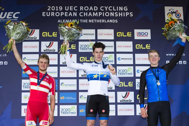 Alberto Dainese je novi evropski prvak med mlajšimi člani. FOTO: AFP