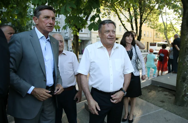 Predsednik Republike Slovenije Borut Pahor in župan Ljubljane Zoran Janković. FOTO Jože Suhadolnik/Delo