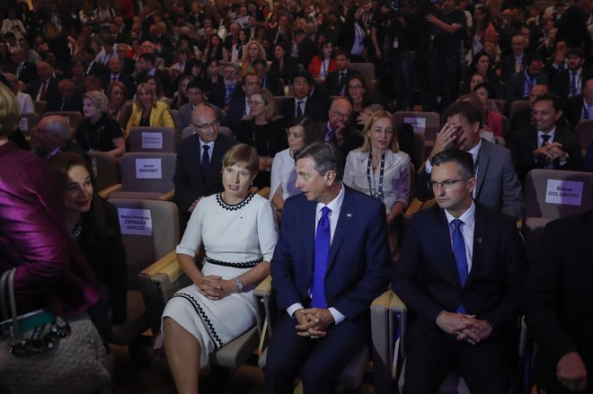 Kersti Kaljulaid, predsednica Estonije, in Borut Pahor. FOTO: Uroš Hočevar/Delo