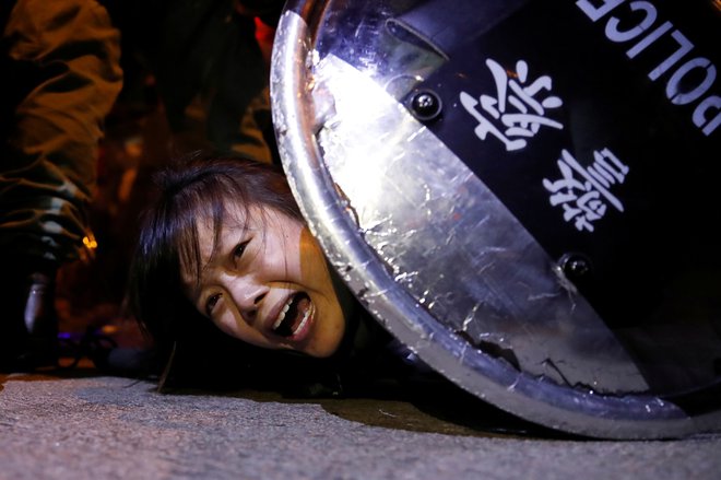 Prizor s protestov v Hongkongu. FOTO: Tyrone Siu/Reuters