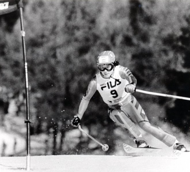 Še kot aktivna smučarka v Crans Montani leta 1987. FOTO: Joco Žnidaršič