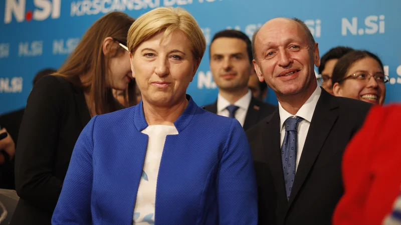 Ljudmila Novak z možem. Volilni štab stranke Nsi. Volitve v evropski parlament, Ljubljana, 26. maj 2019 	