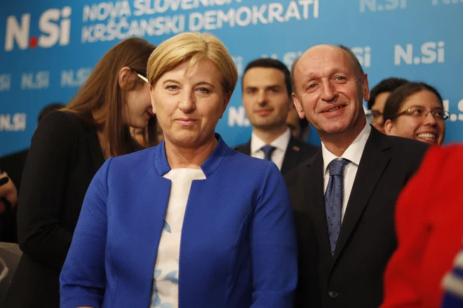 Ljudmila Novak z možem. Volilni štab stranke Nsi. Volitve v evropski parlament, Ljubljana, 26. maj 2019 	