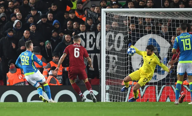 Najvišji odstotek tekem brez prejetega gola krasi Alissona, čeprav je njegov Liverpool v četrtek zvečer z 1:2 klonil v Manchestru. FOTO: AFP