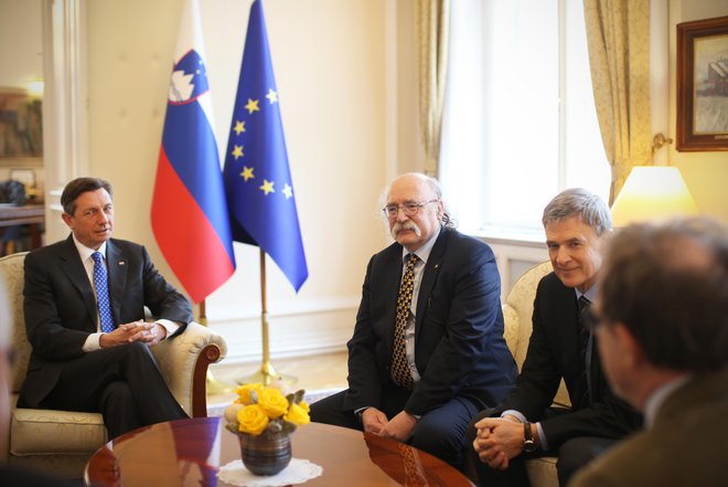 Nobelov nagrajenec Duncan Haldane je lani obiskal tudi slovenskega predsednika Boruta Pahorja. FOTO: Jure Eržen