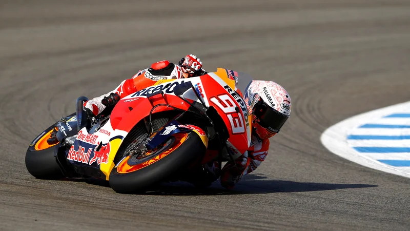 Fotografija: Marc Marquez bo v boju za točke stisnil zobe in zvišal prag bolečine. FOTO: Marcelo Del Pozo/Reuters