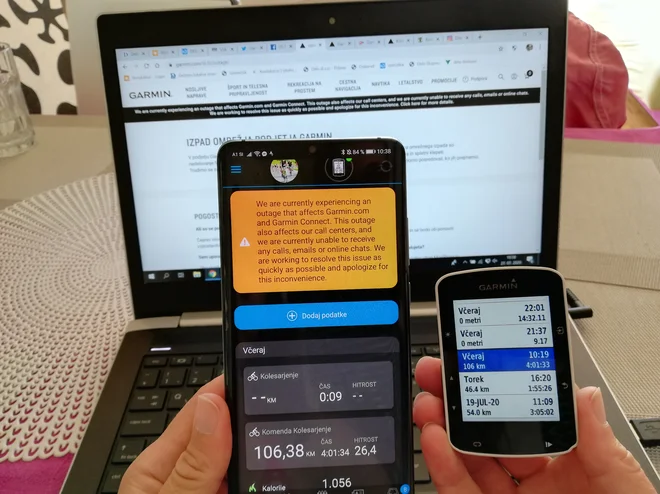 Uporabnikom je izpad številne nevšečnosti, še posebej rekreativcem, ki se zanašajo na storitev Garmin Connect, ki sinhronizira podatke športnih aktivnosti s strežniki Garmin. Foto Špela Javornik/delo