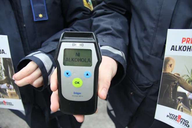 Namesto takšnega izpisa je alkotest pri voznici pokazal 1,82 miligrama alkohola v litru izdihanega zraka oziroma 3,8 promila alkohola v krvi. FOTO: PU Novo mesto
