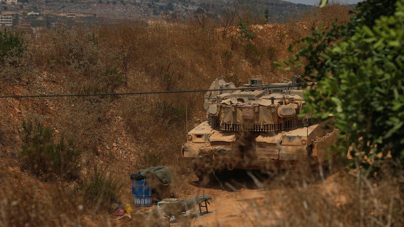 Fotografija: Izraelski tank v bližini libanonske meje Foto Jalaa Marey/AFP