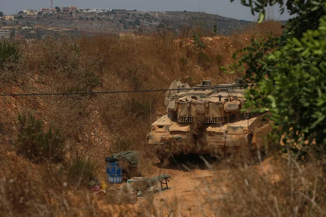 Izraelski tank v bližini libanonske meje Foto Jalaa Marey/AFP