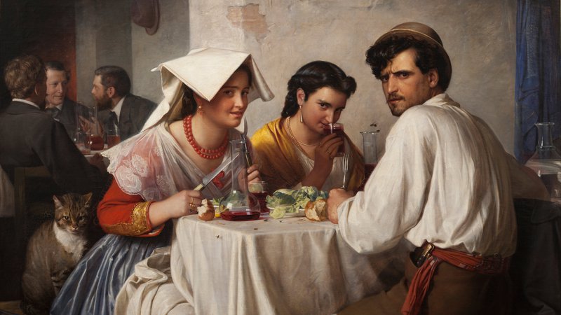 Fotografija: V rimski gostilni, slika danskega slikarja Carla Blocha iz leta 1866, ki jo hrani københavnska Narodna galerija. Foto Wikimedia