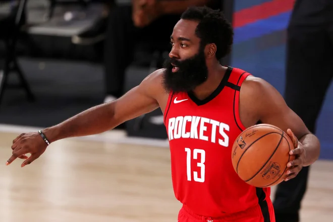 James Harden je bil najboljši strelec na tekmi. FOTO: Mike Ehrmann/AFP