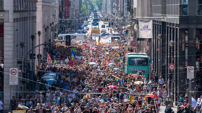 Fotografija: Protesti v Berlinu. FOTO: John Macdougall/AFP