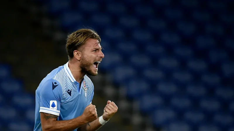 Fotografija: Ciro Immobile je lahko upravičeno zadovoljen z odlično sezono. FOTO: Filippo Monteforte/AFP