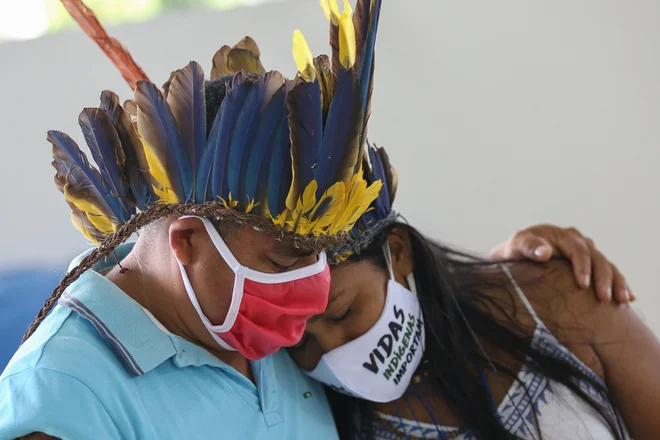 Staroselca v brazilski zvezni državi Manaus. FOTO: Michael Dantas/AFP