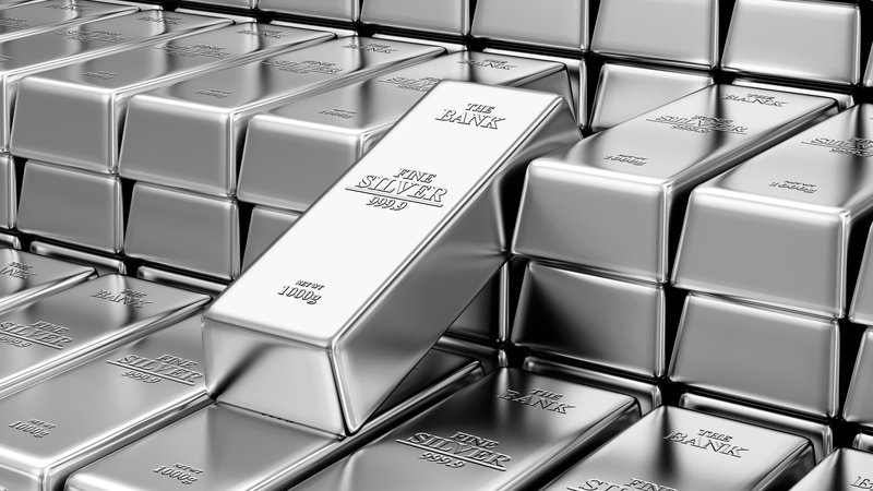 Fotografija: Business, Financial, Bank Silver Reserves Concept. Stack of Silver Bars in the Bank Vault Abstract Background. FOTO: Rashevskyi Viacheslav / Shutterstock Foto Rashevskyi Viacheslav Shutterstock