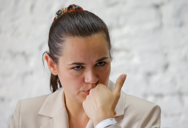 Svetlana Tihanovksa se je pritožila zoper uradne volilne izide. FOTO: Vasily Fedosenko/Reuters