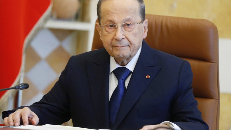 Fotografija: Lebanon's President Michel Aoun attends the cabinet meeting at the presidential palace in Baabda, Lebanon January 22, 2020. REUTERS/Mohamed Azakir Foto Mohamed Azakir Reuters