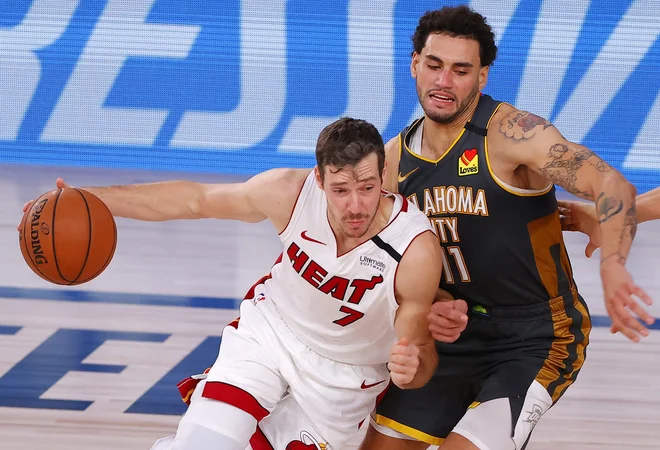 Goran Dragić je bil vnovič med najbolj vidnimi pri moštvu Miamija. FOTO: Kevin C. Cox/AFP
