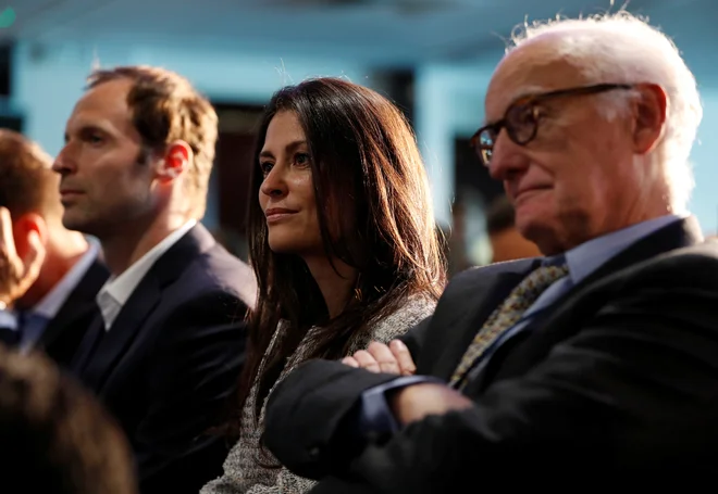 Marina Granovskaja lanskega 4. julija med predstavitveno konferenco trenerja Franka Lamparda. FOTO: Reuters