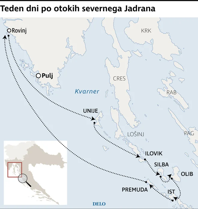 Od Rovinja do Ista in nazaj.