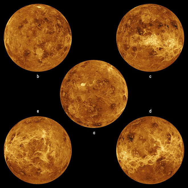 Venera, kot jo je mapiral Magellan. FOTO: Nasa/JPL