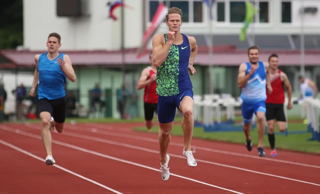 Luka Janežič je bil na atletskem mitingu diamatne lige v Stockholmuj odličen drugi&nbsp; na 400 m. FOTO: Tadej Regent/delo