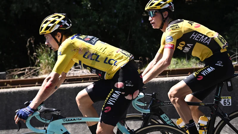 Fotografija: Primož Roglič je okreval po padcu in v zadnjih dneh brez težav treniral, so sporočili iz ekipe Jumbo Visma. FOTO: Anne-Christine Poujoulat/AFP