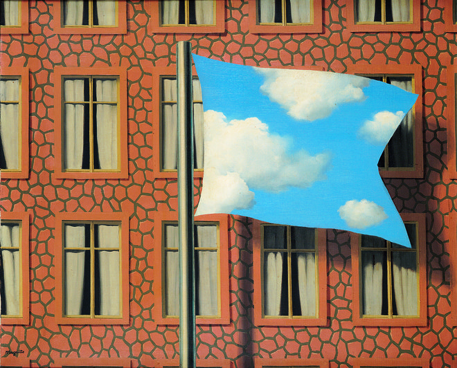 Rene Magritte: Poletje, 1931, olje iz zbirke Muzeja d'Ixelles v Bruslju. Foto VBK Dunaj