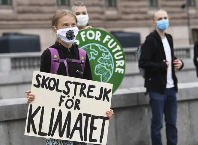 Od šolskih protestov do globalne prepoznavnosti. FOTO: Fredrik Sandberg/AFP