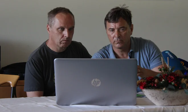 Levo Igor Robida, Sindikati Štajerske, desno Gvido Novak, predsednik Konfederacije slovenskih sindikatov. FOTO: Brane Piano/Delo