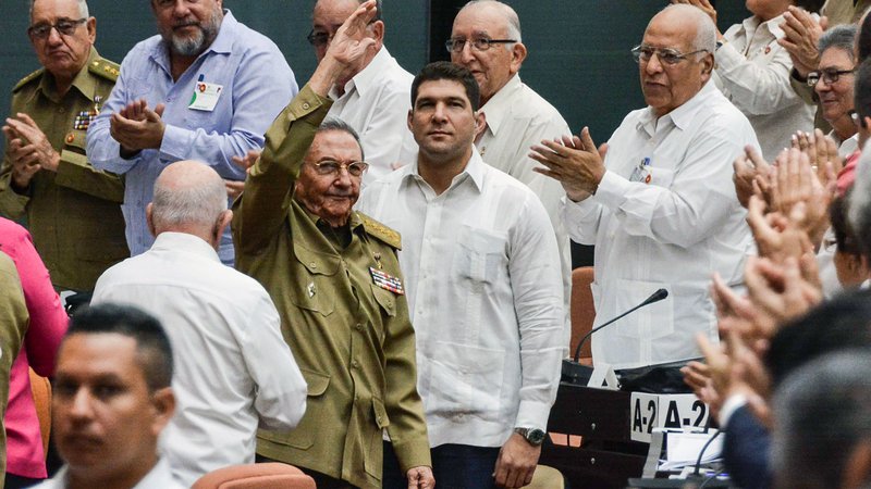 Fotografija: Raúl Castro na zasedanju narodne skupščine v soboto. FOTO: Marcelino Vazquez/AFP
