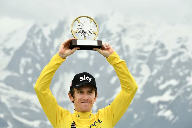 Geraint Thomas je prvega zasledoval prehitel za minuto. Foto Philippe Lopez/AFP