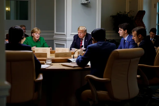 Vrh G7 je bil zaznamovan z vojno besed med ZDA in zavezniki. FOTO: Reuters