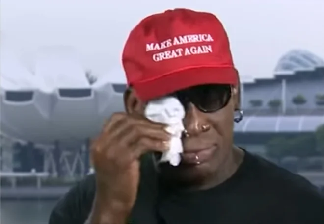Rodman je ob zgodovinskem srečanju zajokal. Foto Youtube