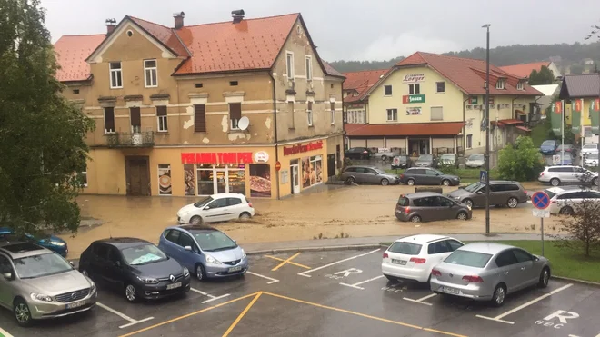 Pod vodo je okoli 80 odstotkov Šmarja pri Jelšah. FOTO: PGD Šmarje pri Jelšah